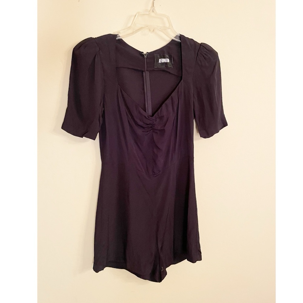 Reformation Black Short Sleeve Romper
